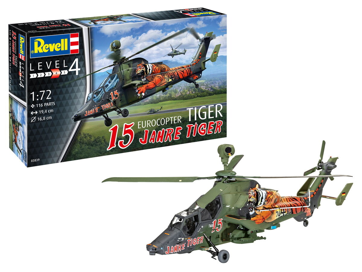 Eurocopter Tiger (15 Jahre Tiger) 1:72 Revell 03839
Eurocopter Tiger (15 Jahre Tiger) 1:72 Revell 03839