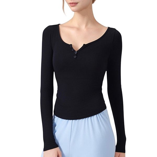 Женский лонгслив henley с круглым вырезом и облегающим силуэтом Anna-Kaci, Black
Женский лонгслив henley с круглым вырезом и облегающим силуэтом Anna-Kaci, Black