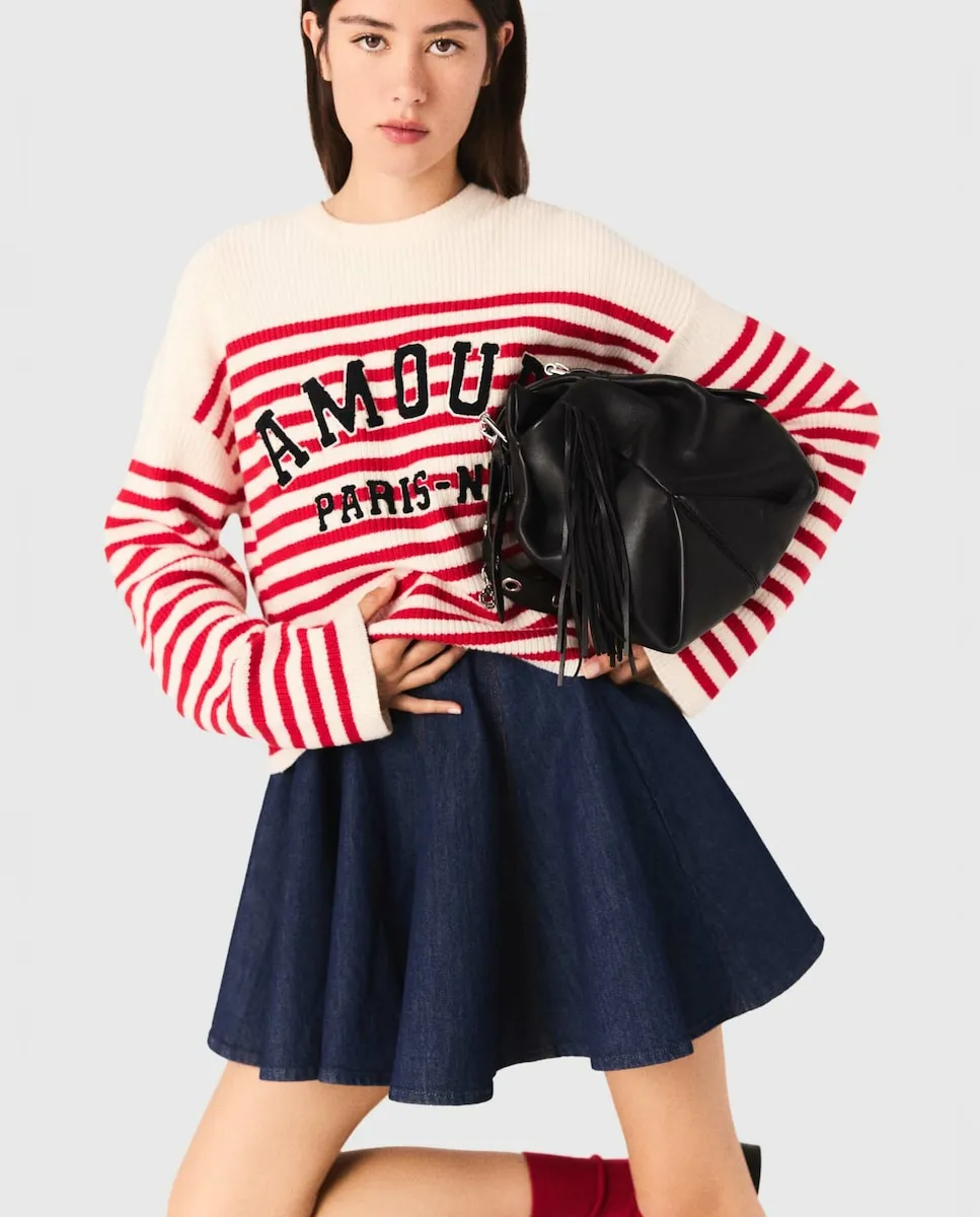 Женский джемпер в рубчик в полоску Maje, красный/белый
Женский джемпер в рубчик в полоску Maje, красный/белый