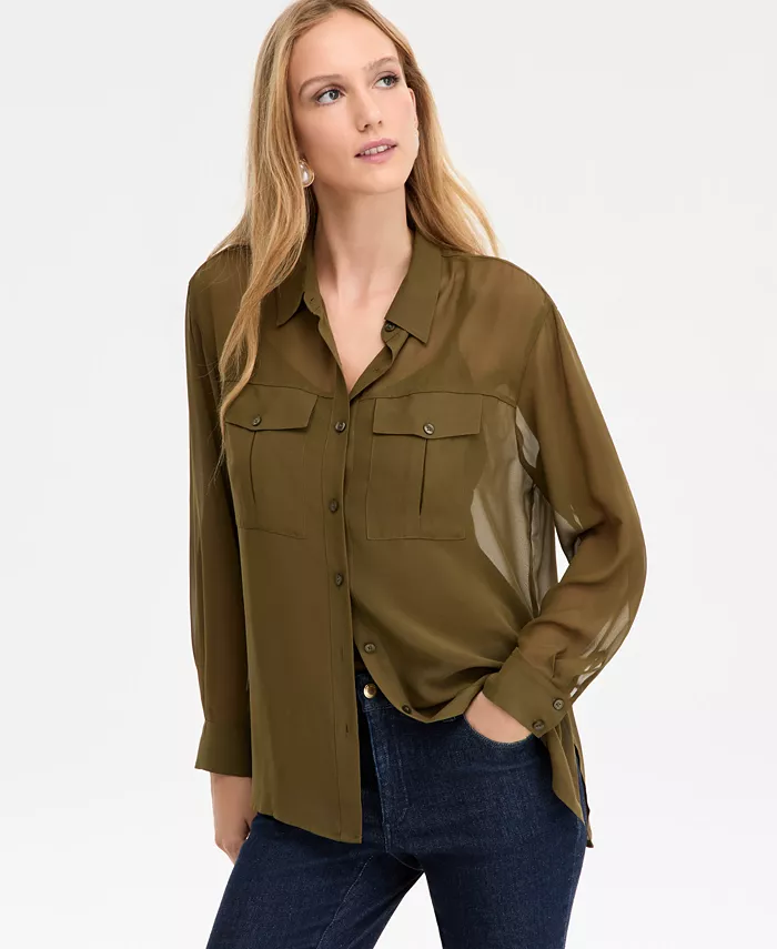 Женская рубашка на пуговицах спереди I.N.C. International Concepts, зеленый
Женская рубашка на пуговицах спереди I.N.C. International Concepts, зеленый