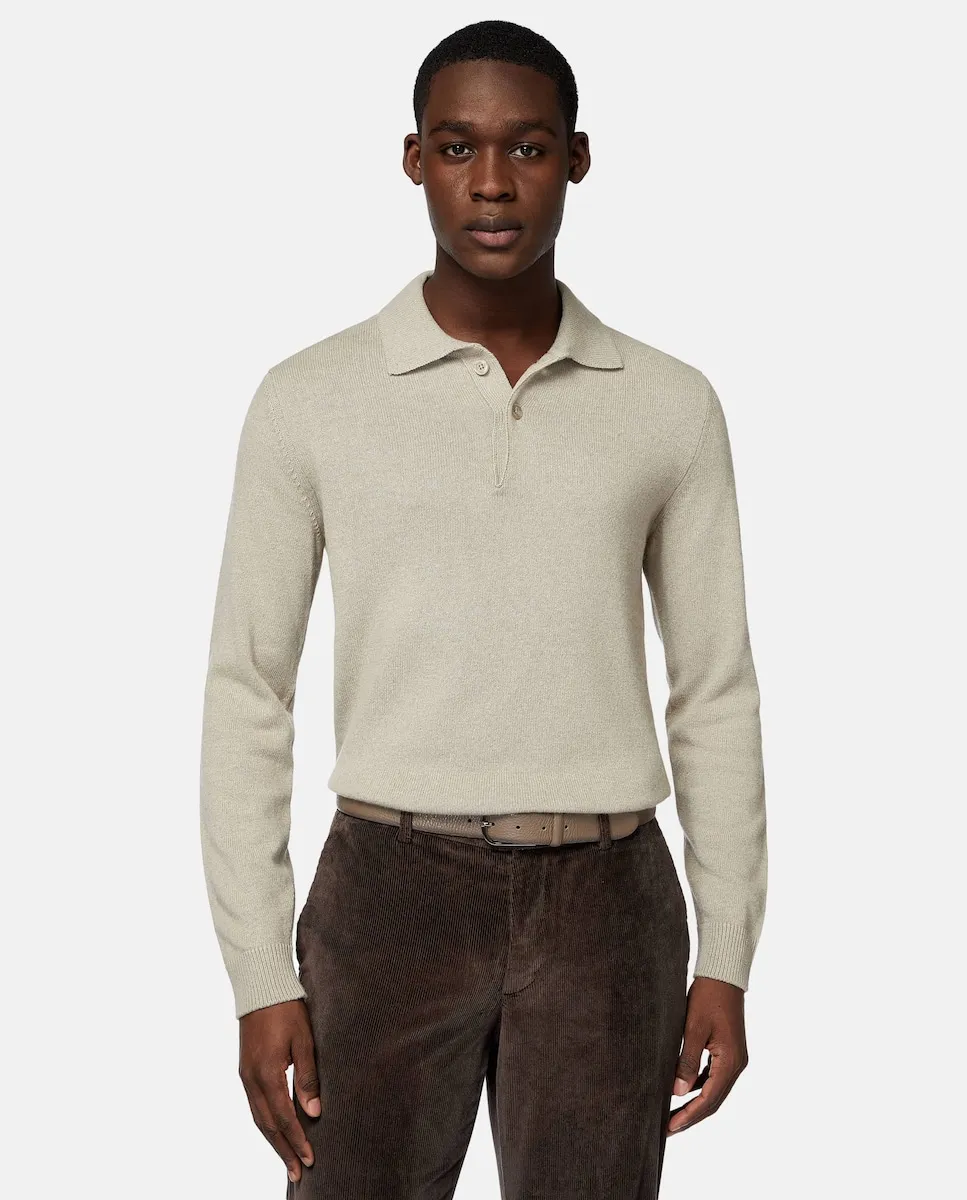 Мужская джерси с длинными рукавами песочного цвета Boggi Milano, кремовый
Мужская джерси с длинными рукавами песочного цвета Boggi Milano, кремовый