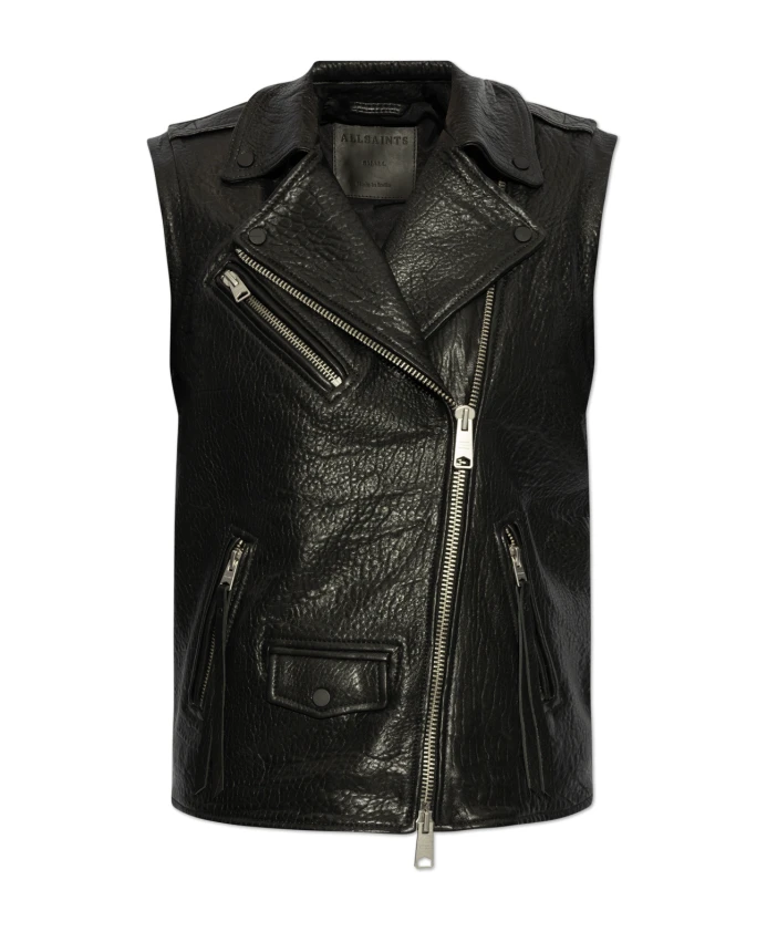 Кожаный жилет Билли Allsaints, черный
Кожаный жилет Билли Allsaints, черный