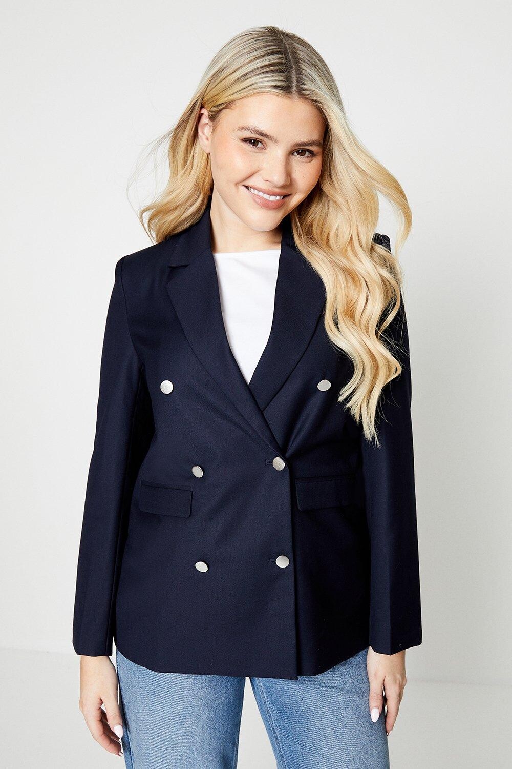 Военный пиджак Dorothy Perkins, темно-синий 
Военный пиджак Dorothy Perkins, темно-синий