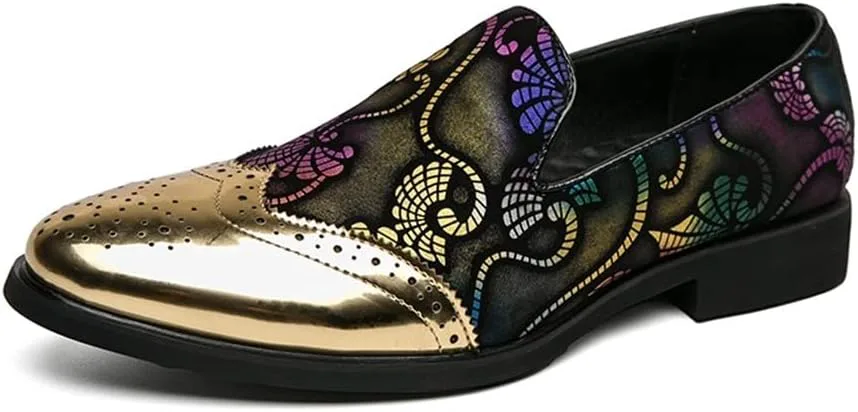 Формальные туфли Oxfords для мужчин, слипоны, золотые с тиснением Brogue, с крыльями, цветочная аппликация, резиновая подошва, каблук-блок, противоскользящие, устойчивые к скольжению для ходьбы (Цвет: разноцветный, Размер: 10,5) EVSER
Формальные туфли Oxfords для мужчин, слипоны, золотые с тиснением Brogue, с крыльями, цветочная аппликация, резиновая подошва, каблук-блок, противоскользящие, устойчивые к скольжению для ходьбы (Цвет: разноцветный, Размер: 10,5) EVSER