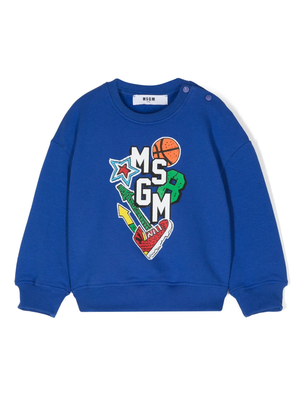 Толстовка с логотипом MSGM Kids, синий 
Толстовка с логотипом MSGM Kids, синий