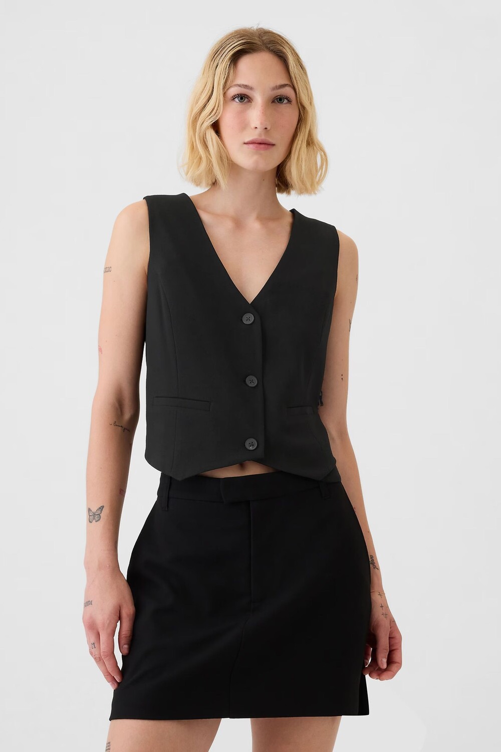 Укороченный жилет Gap, черный
Укороченный жилет Gap, черный