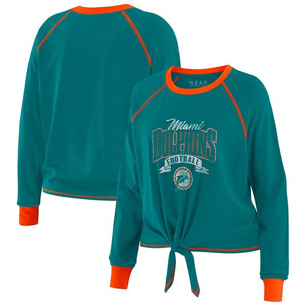 Женский топ с длинными рукавами и завязкой спереди aqua/orange miami dolphins Wear By Erin Andrews
Женский топ с длинными рукавами и завязкой спереди aqua/orange miami dolphins Wear By Erin Andrews
