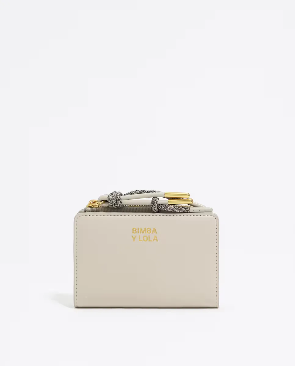 Женский кожаный кошелек с логотипом Bimba y Lola, серый 
Женский кожаный кошелек с логотипом Bimba y Lola, серый