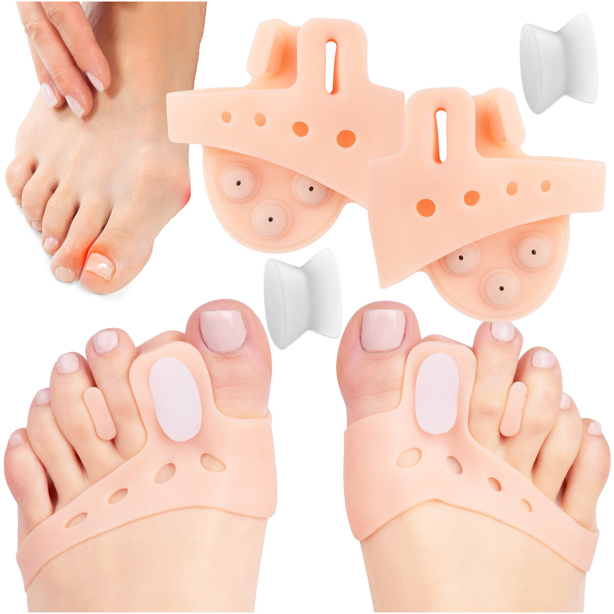 Sulpo, разделители пальцев стопы с бандажом, корректоры вальгусной деформации с клином
Sulpo, разделители пальцев стопы с бандажом, корректоры вальгусной деформации с клином