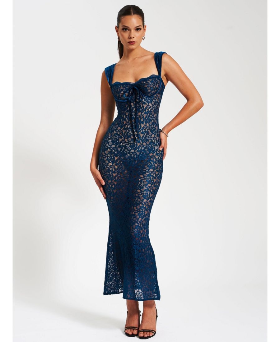 Женское кружевное макси-платье Veronica бирюзового цвета Miss Circle, Navy
Женское кружевное макси-платье Veronica бирюзового цвета Miss Circle, Navy