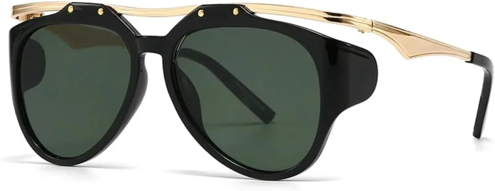 Модные солнцезащитные очки с двойной перемычкой для женщин, ретро-градиентные, защита от УФ-излучения UV400, модные и уникальные для мужчин UATXTAU, Black Dark Green
Модные солнцезащитные очки с двойной перемычкой для женщин, ретро-градиентные, защита от УФ-излучения UV400, модные и уникальные для мужчин UATXTAU, Black Dark Green