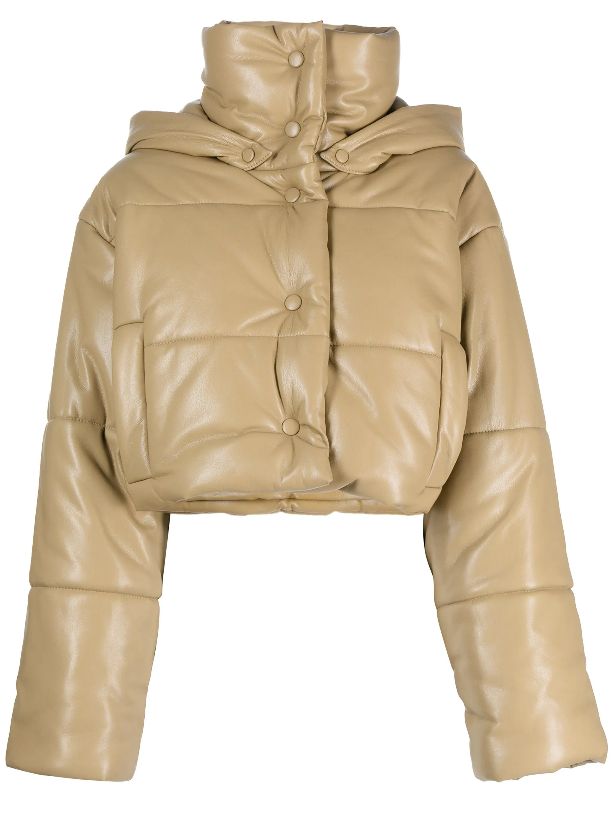 Укороченный пуховик с капюшоном Nanushka, зеленый
Укороченный пуховик с капюшоном Nanushka, зеленый