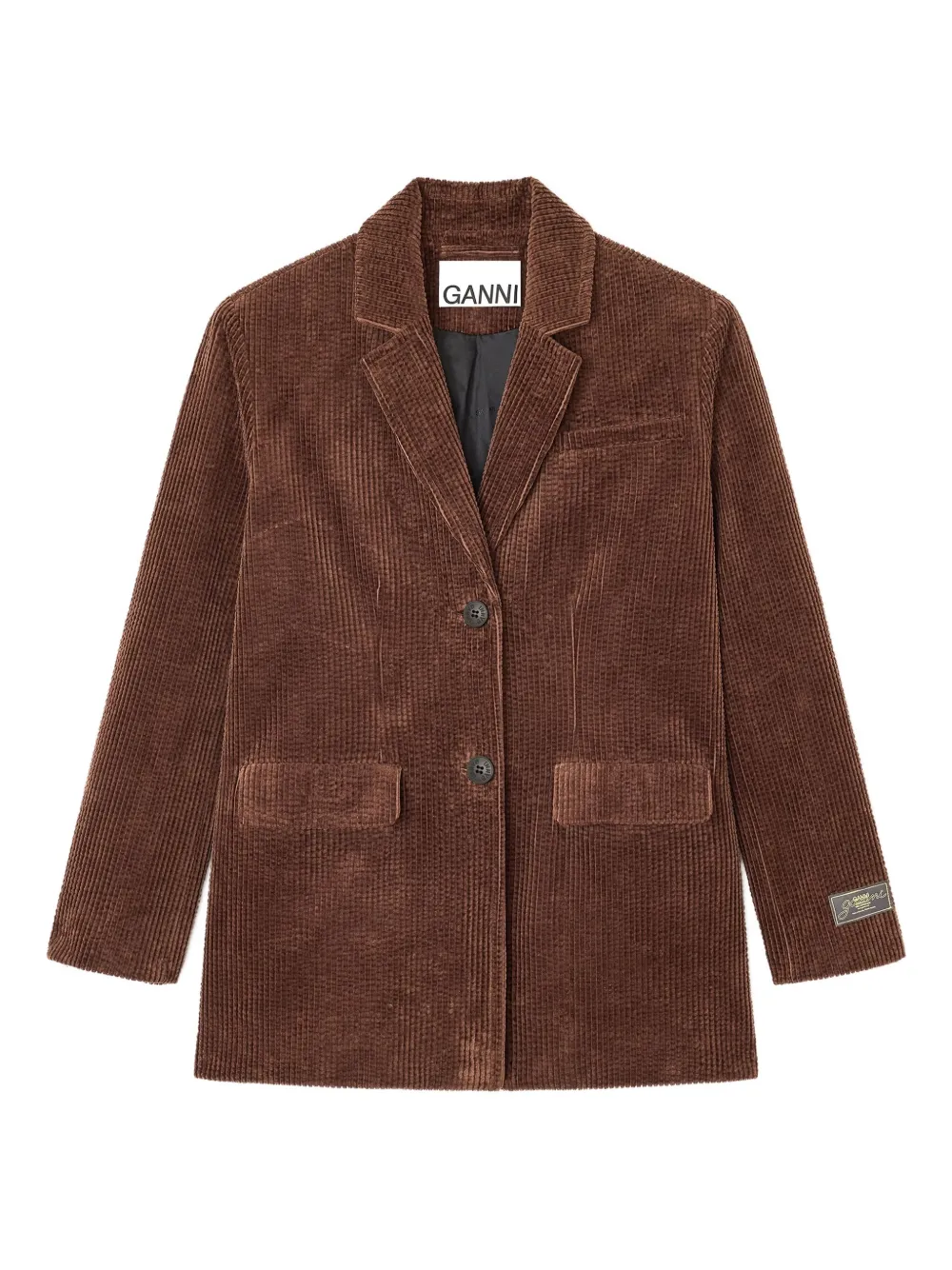 Вельветовый блейзер Ganni, коричневый
Вельветовый блейзер Ganni, коричневый