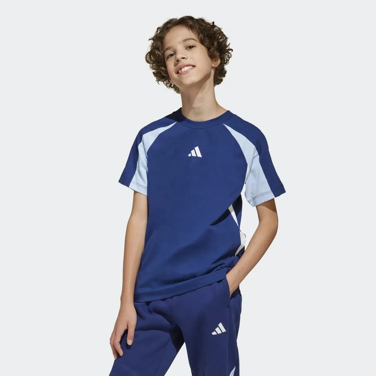 Детская футболка Adidas Seasonal Essentials Colorblock, синий
Детская футболка Adidas Seasonal Essentials Colorblock, синий