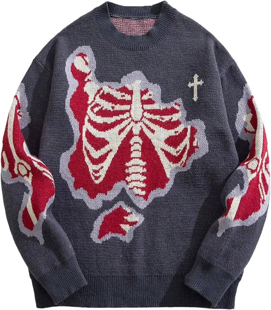 Soly Hux мужской свитер Y2K с принтом скелета и черепами
Soly Hux мужской свитер Y2K с принтом скелета и черепами