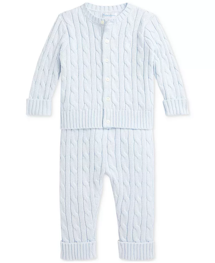 Детский кардиган и брюки из хлопка с рельефной вязкой для мальчиков Polo Ralph Lauren, синий
Детский кардиган и брюки из хлопка с рельефной вязкой для мальчиков Polo Ralph Lauren, синий