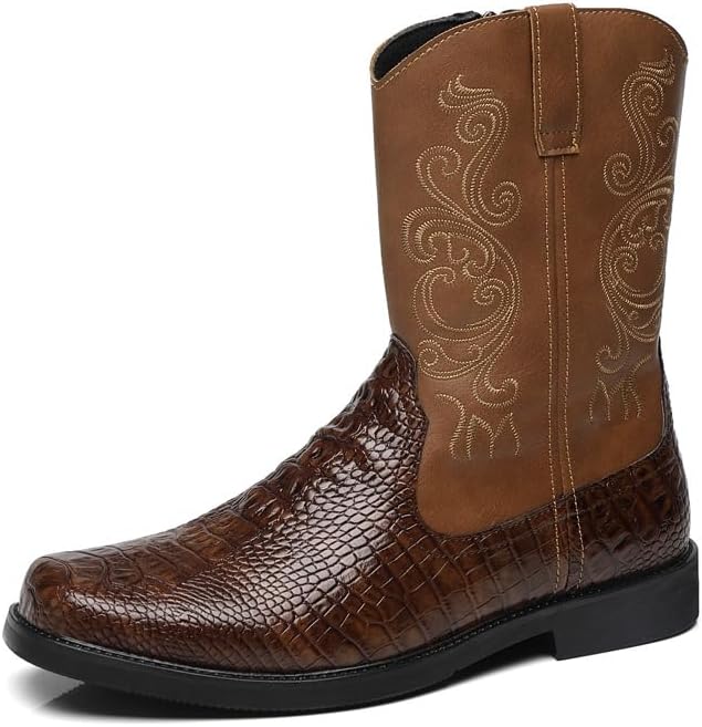 Мужские ковбойские сапоги Hhhchpm, западные сапоги с круглым носком, массивным каблуком, сапоги до середины голени с классической вышивкой, сапоги без шнуровки, коричневый
Мужские ковбойские сапоги Hhhchpm, западные сапоги с круглым носком, массивным каблуком, сапоги до середины голени с классической вышивкой, сапоги без шнуровки, коричневый