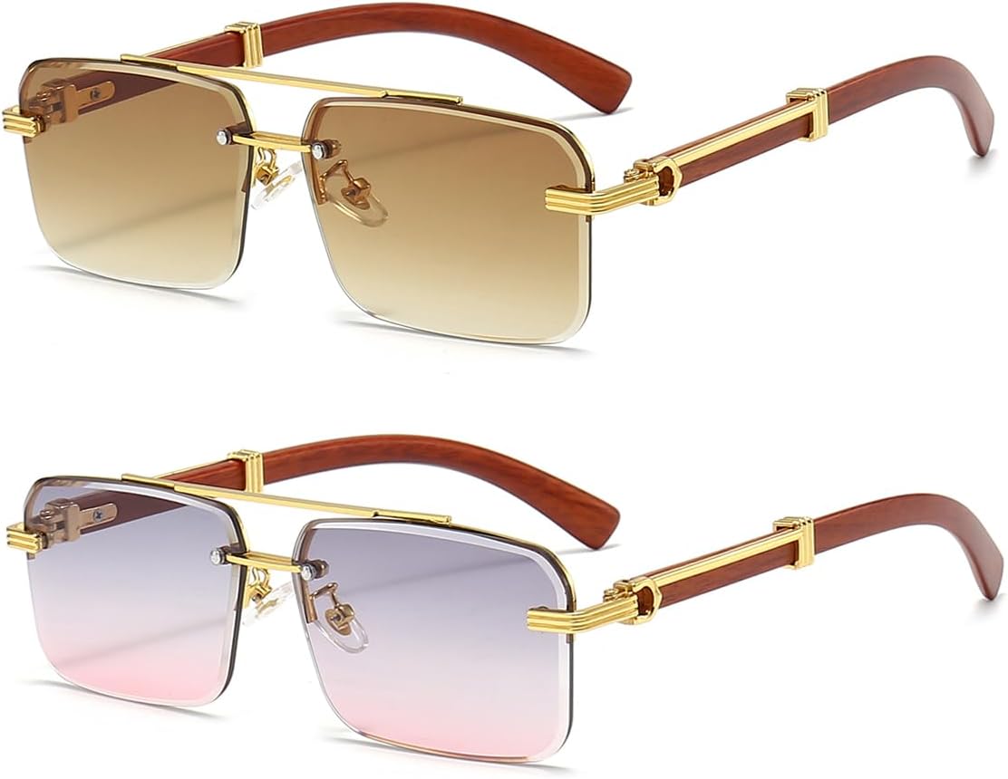 Мужские солнцезащитные очки Gleyemor: модные прямоугольные солнцезащитные очки без оправы, квадратные солнцезащитные очки без оправы для мужчин, 2-pack (Gradient Brown+grey&pink)
Мужские солнцезащитные очки Gleyemor: модные прямоугольные солнцезащитные очки без оправы, квадратные солнцезащитные очки без оправы для мужчин, 2-pack (Gradient Brown+grey&pink)