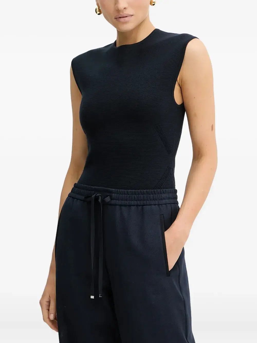 Блузка без рукавов на молнии BOSS, синий
Блузка без рукавов на молнии BOSS, синий