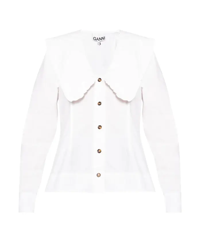 Рубашка из органического хлопка Ganni, белый
Рубашка из органического хлопка Ganni, белый