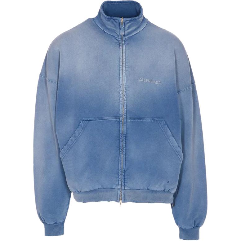 Потертая куртка с высоким воротником Balenciaga, синий
Потертая куртка с высоким воротником Balenciaga, синий
