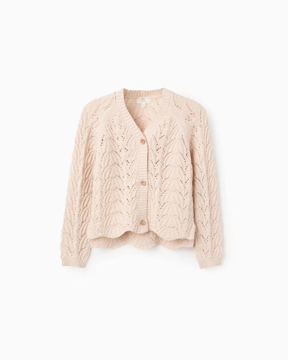 Детская вязаная кофта из 100% хлопка с V-образным вырезом Zippy, бежевый
Детская вязаная кофта из 100% хлопка с V-образным вырезом Zippy, бежевый