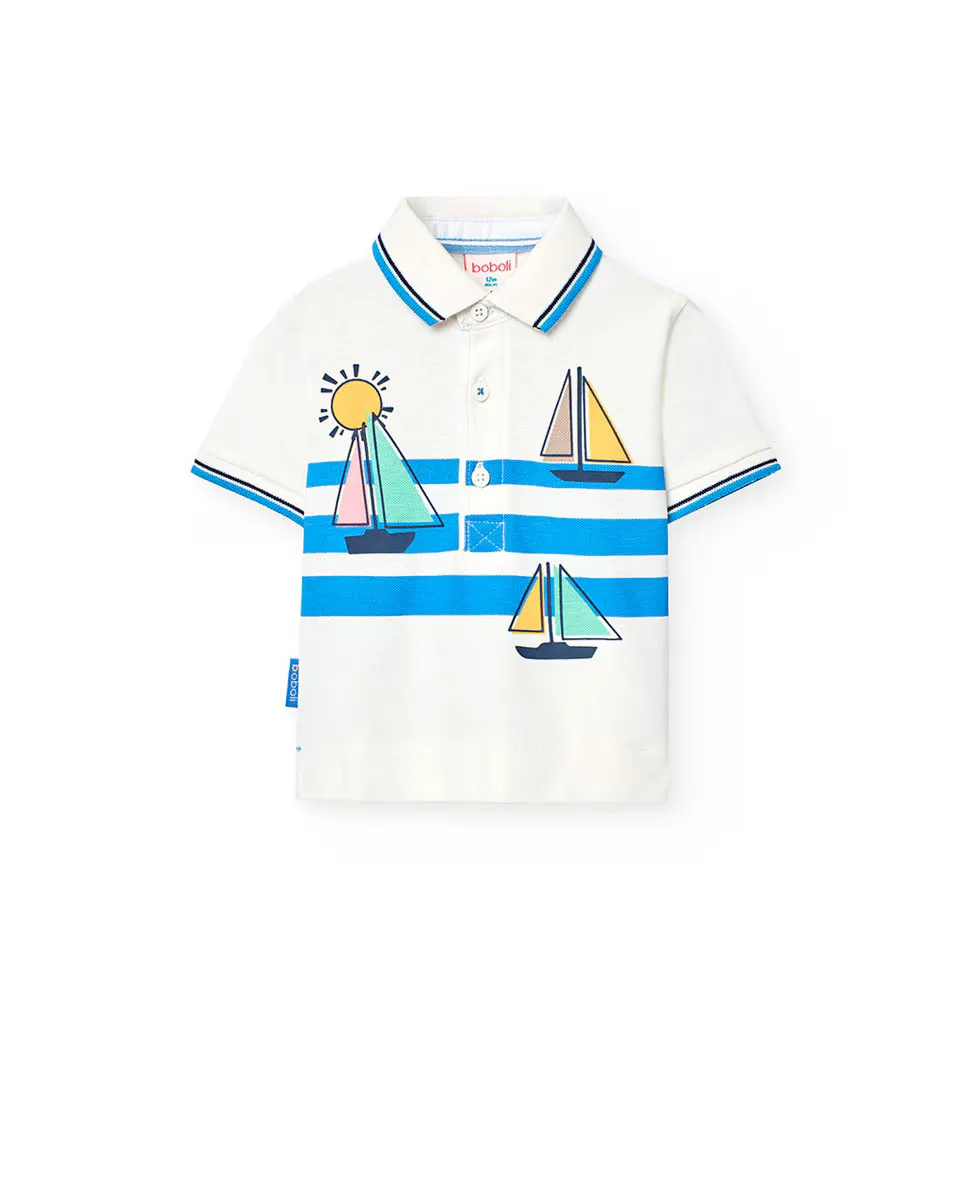 Рубашка поло из хлопка для мальчика с принтом Boboli, белый
Рубашка поло из хлопка для мальчика с принтом Boboli, белый