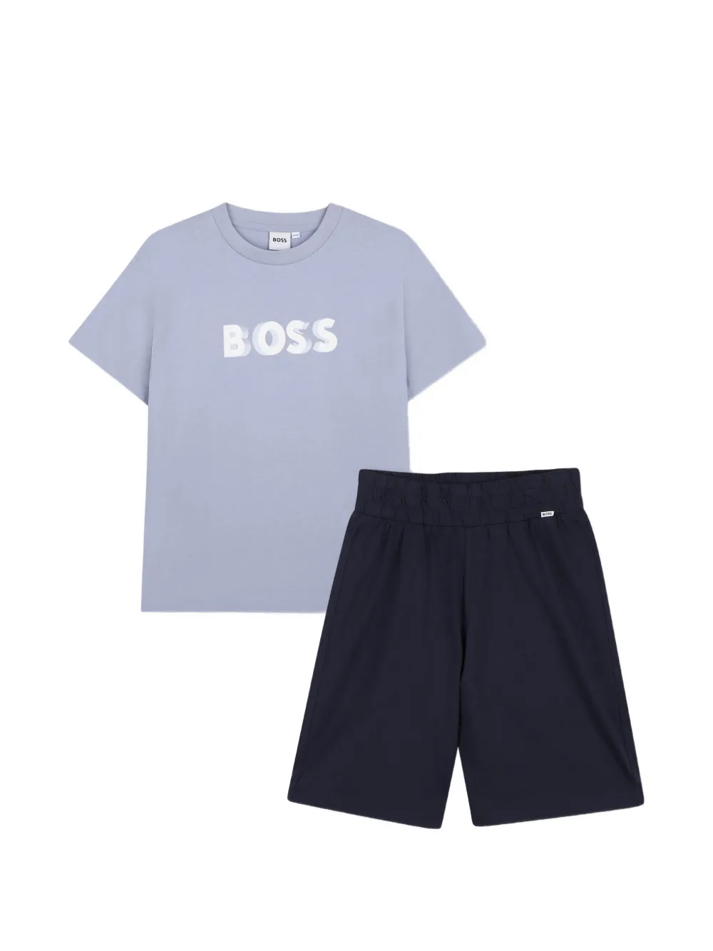 Комплект из двух шорт с логотипом Boss Kidswear, синий
Комплект из двух шорт с логотипом Boss Kidswear, синий