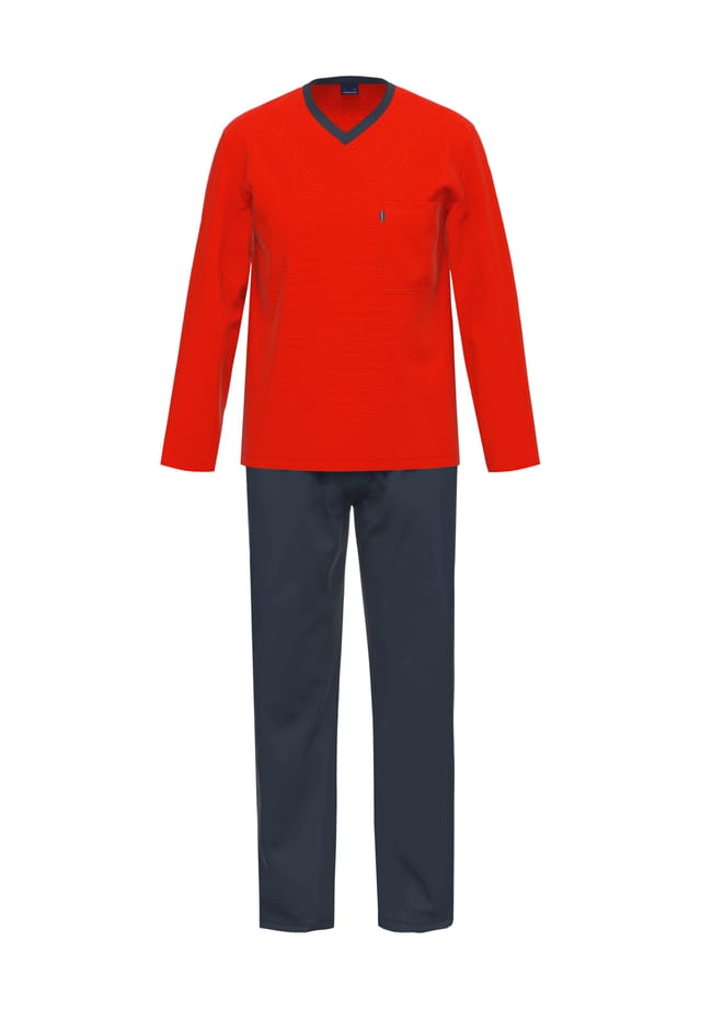 Пижама с V-образным вырезом и нагрудным карманом Ammann, красный
Пижама с V-образным вырезом и нагрудным карманом Ammann, красный