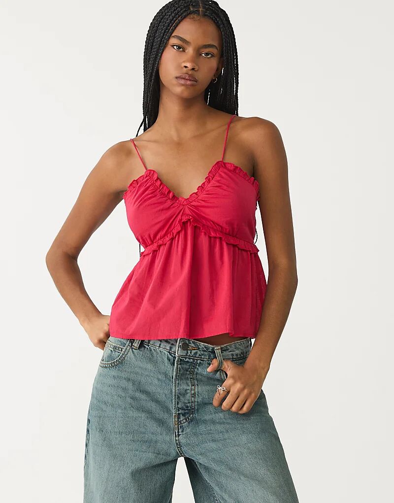 Топ Stradivarius с завязывающимися бретелями темно-красного цвета
Топ Stradivarius с завязывающимися бретелями темно-красного цвета