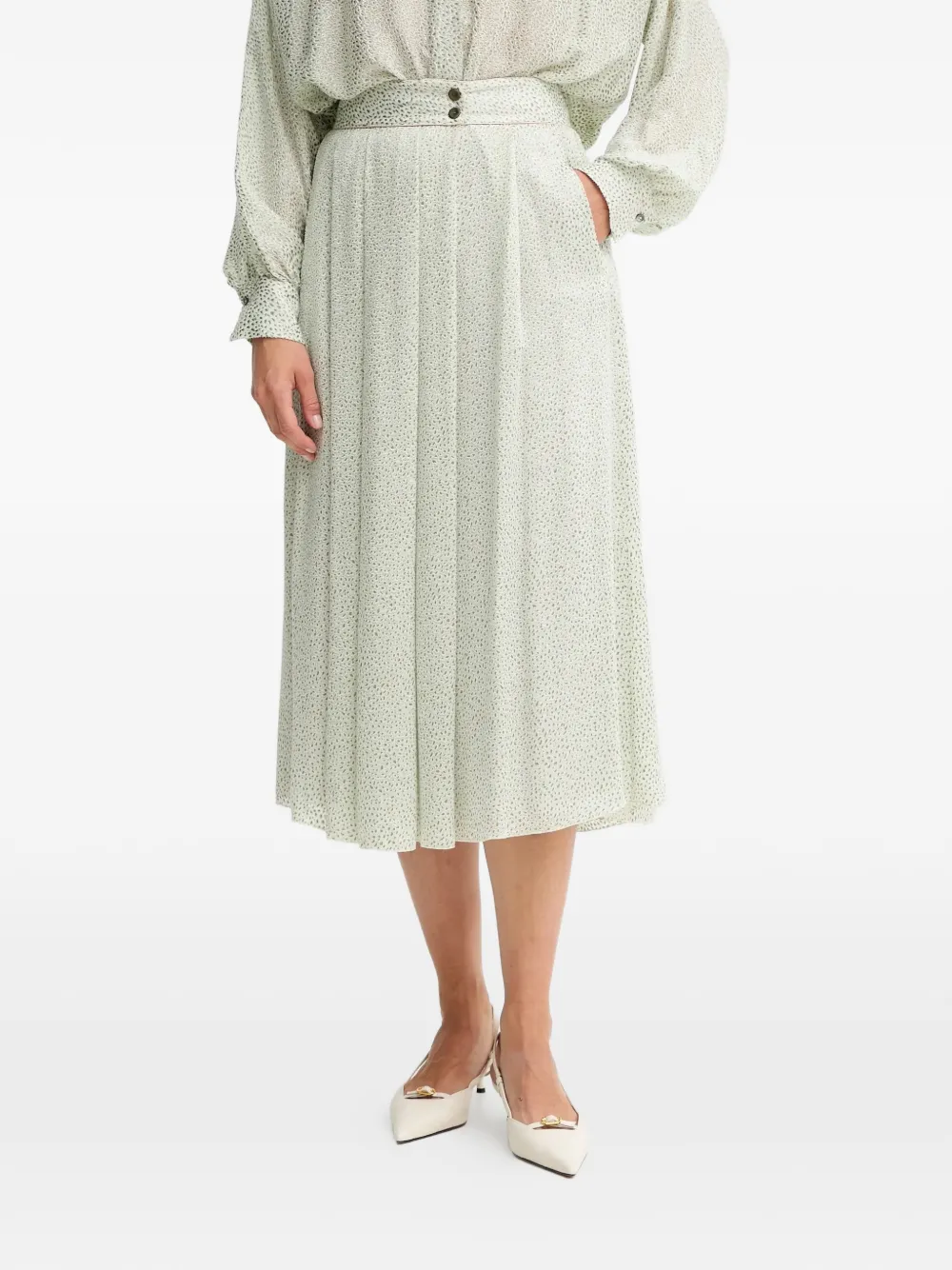 Плиссированная миди-юбка на пуговицах Forte Forte, зеленый
Плиссированная миди-юбка на пуговицах Forte Forte, зеленый