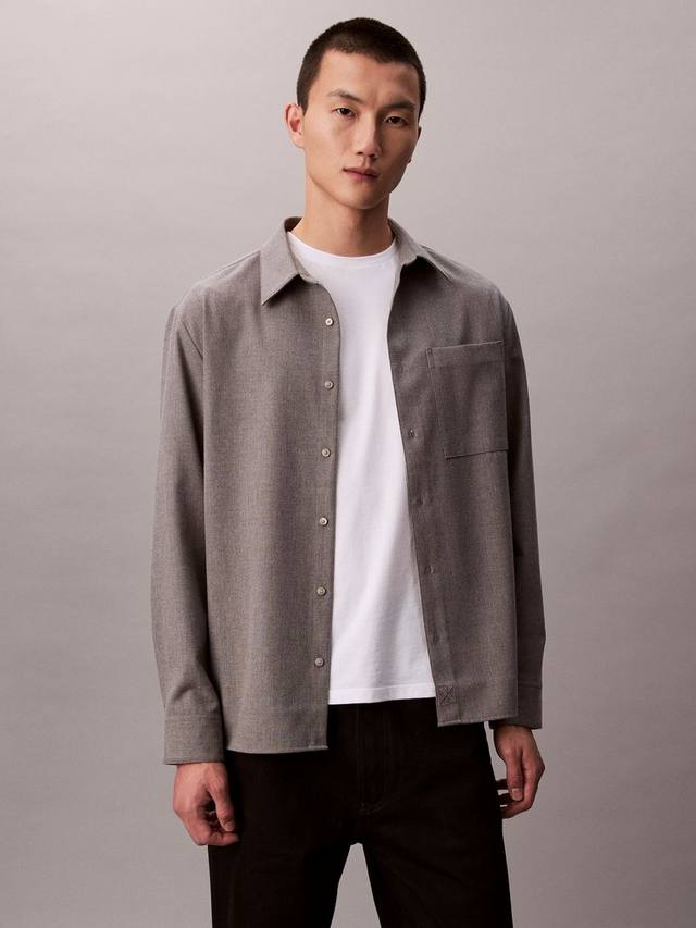 Рубашка Regular Fit из шерсти с шелком Calvin Klein, Marble Gray
Рубашка Regular Fit из шерсти с шелком Calvin Klein, Marble Gray