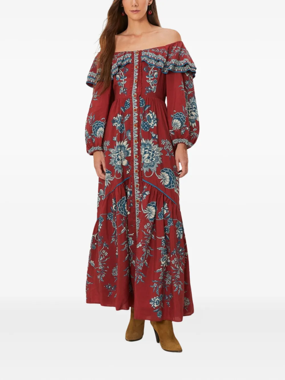 Платье макси с открытыми плечами FARM Rio, красный
Платье макси с открытыми плечами FARM Rio, красный