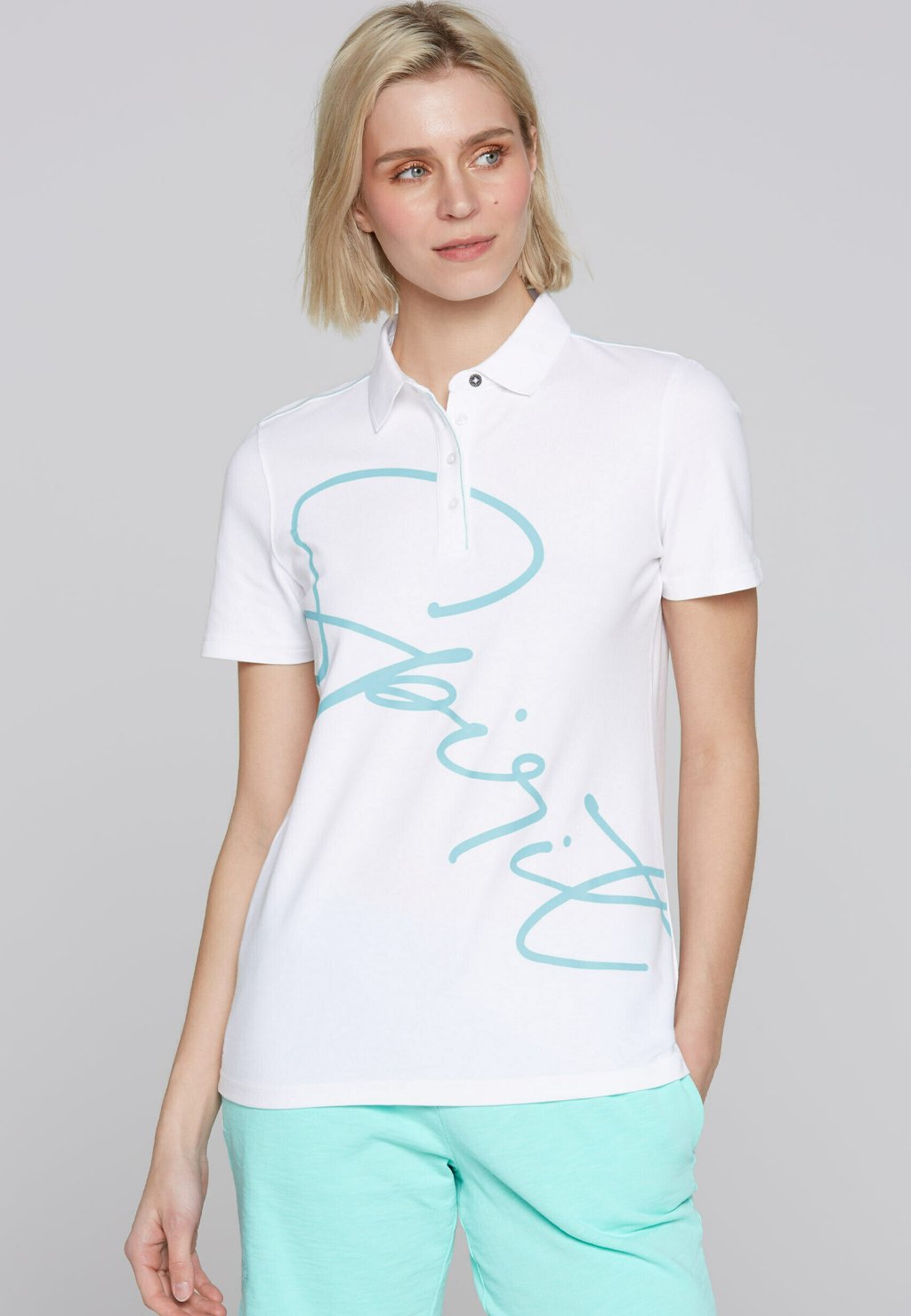 Рубашка поло KURZARM MIT LABEL PRINT Soccx, белый 
Рубашка поло KURZARM MIT LABEL PRINT Soccx, белый