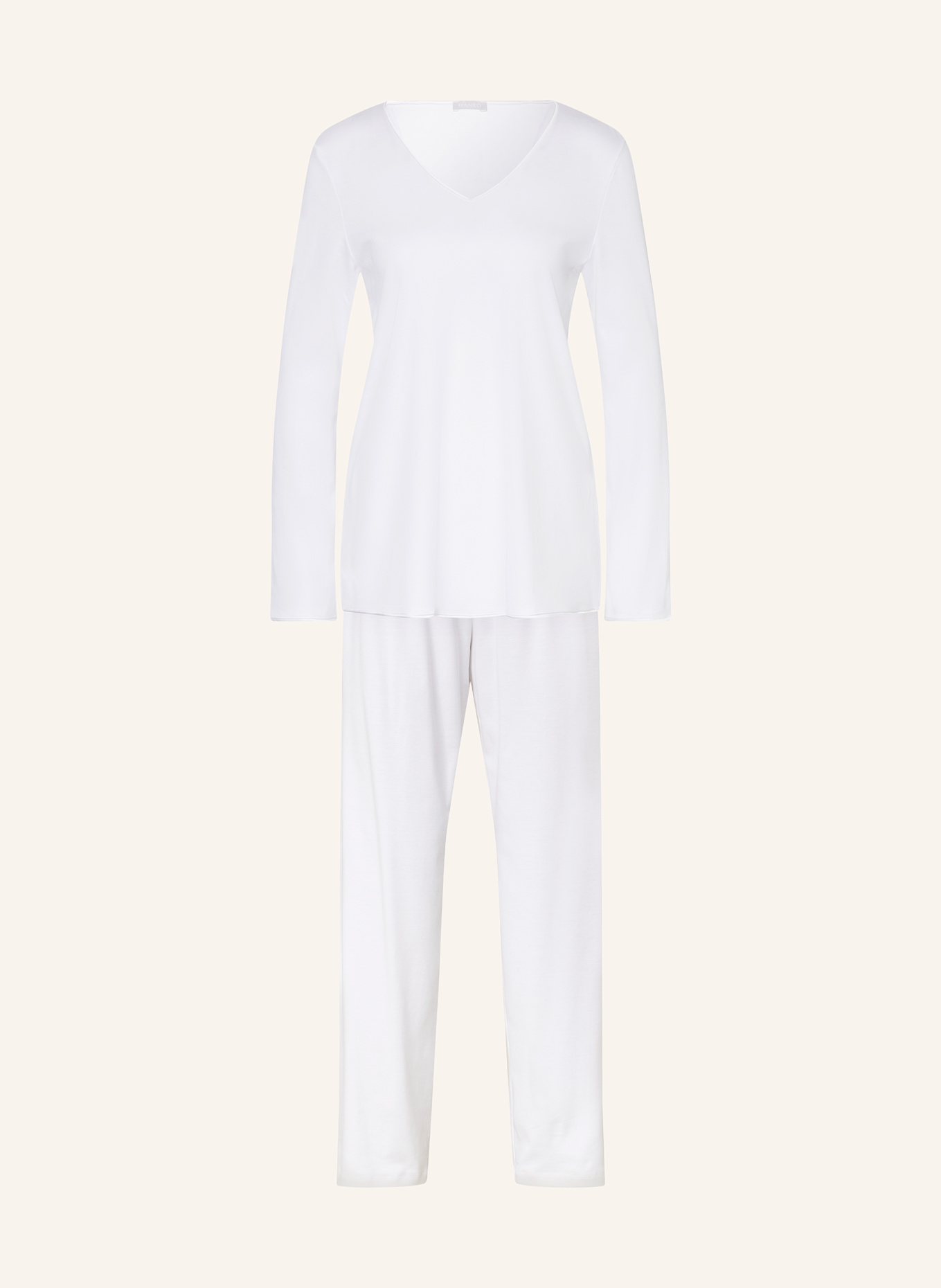 Пижама из хлопка и шелка Hanro, белый 
Пижама из хлопка и шелка Hanro, белый