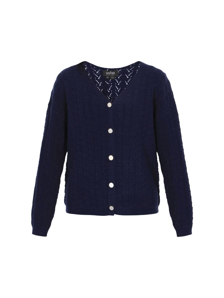 Usha BLACK LABEL Женский кардиган темно-синего цвета
Usha BLACK LABEL Женский кардиган темно-синего цвета