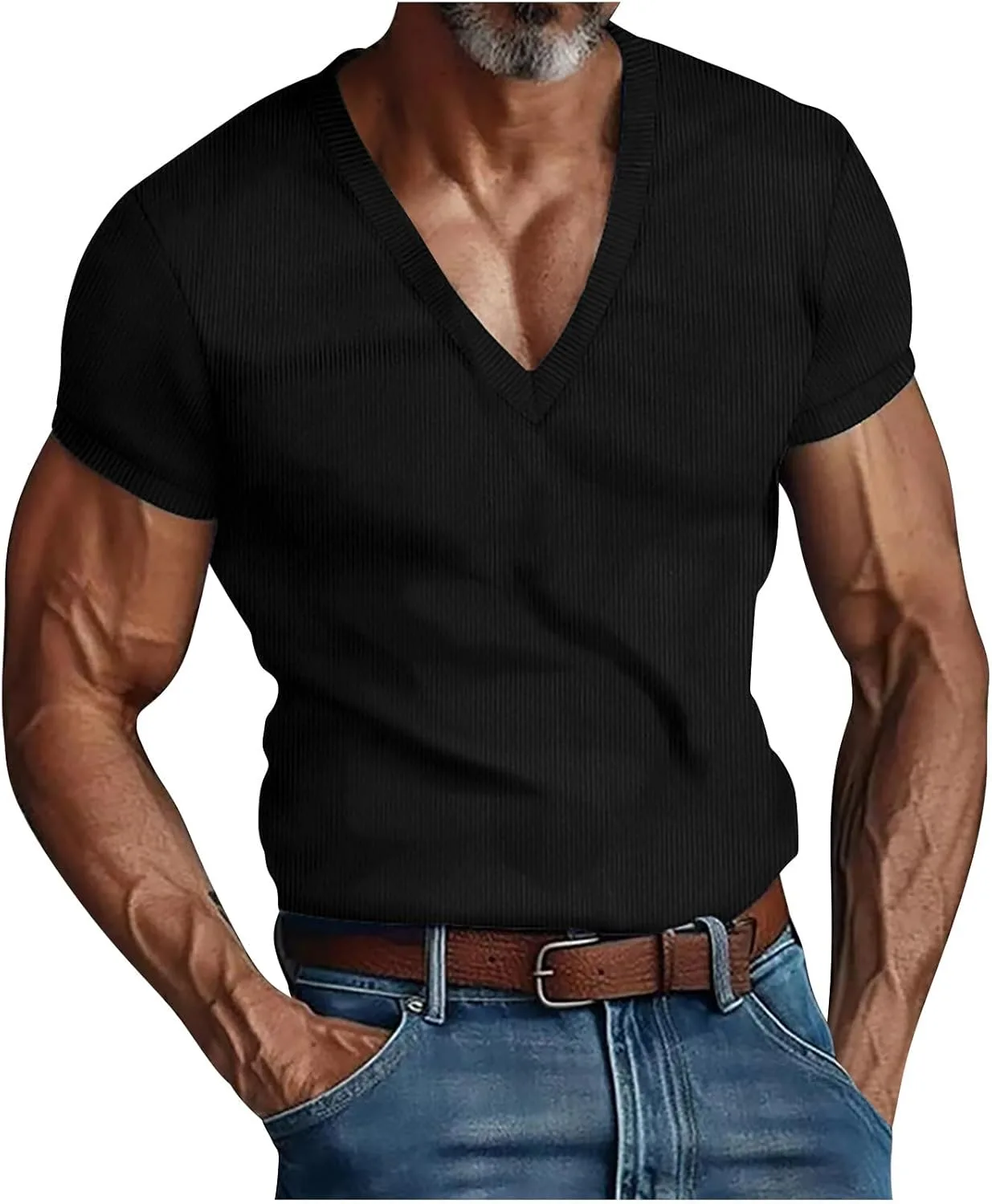 Мужская футболка с V-образным вырезом для тренировок
Мужская футболка с V-образным вырезом для тренировок