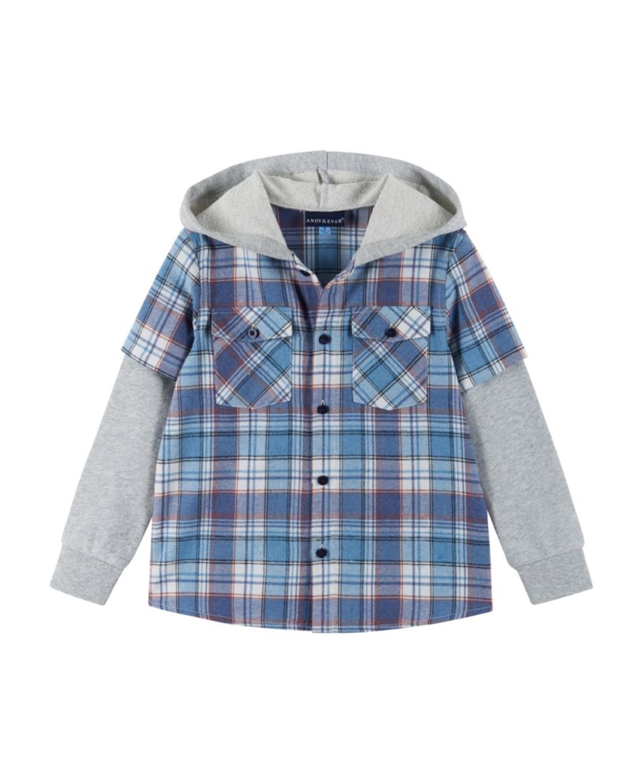 Детская/подростковая толстовка для мальчиков, синяя в клетку/серая меланжевая Andy & Evan, Blue plaid
Детская/подростковая толстовка для мальчиков, синяя в клетку/серая меланжевая Andy & Evan, Blue plaid