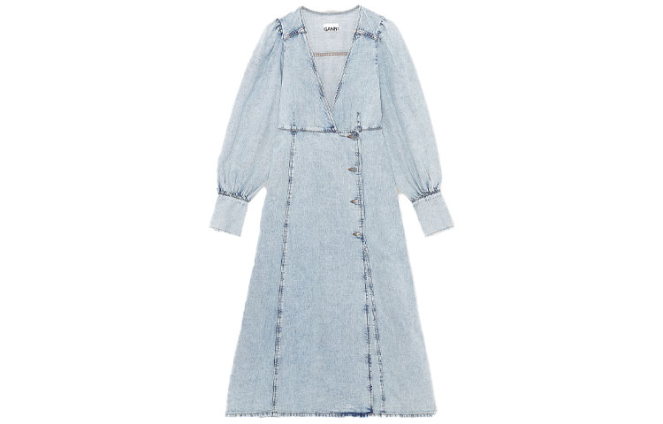GANNI Длинное платье с длинными рукавами SS22 Women's Blue
GANNI Длинное платье с длинными рукавами SS22 Women's Blue