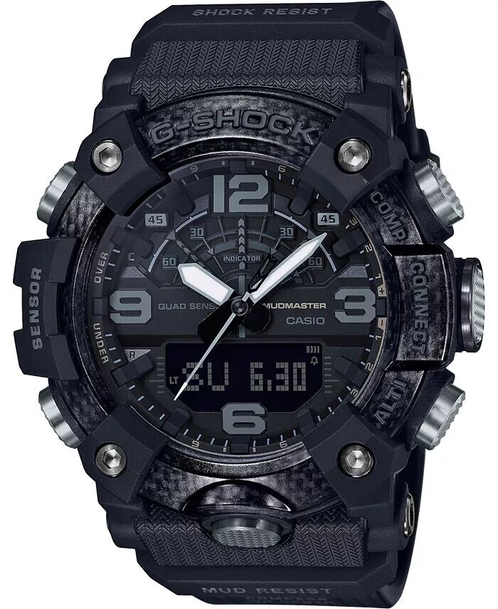 Мужские аналогово-цифровые часы Mudmaster с черным полимерным ремешком, 53 мм G-Shock
Мужские аналогово-цифровые часы Mudmaster с черным полимерным ремешком, 53 мм G-Shock