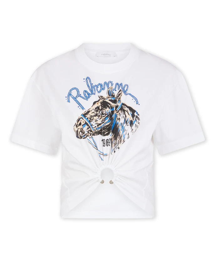 Хлопковая футболка с принтом Rabanne, белый
Хлопковая футболка с принтом Rabanne, белый