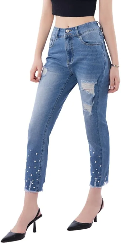 XYGJZ Женские джинсы High Waist с потертостями Slim Fit укороченные
XYGJZ Женские джинсы High Waist с потертостями Slim Fit укороченные