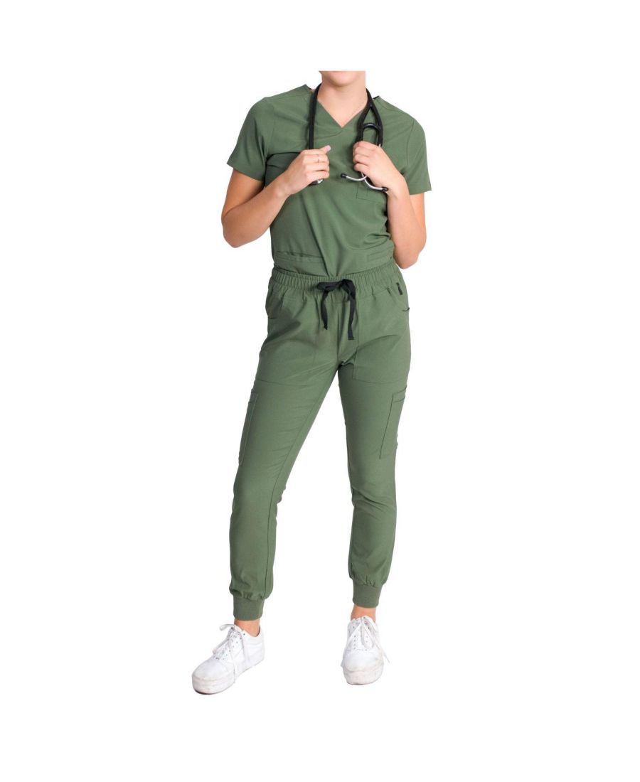 Женский медицинский комплект Fleur Stretch с топом на молнии с нагрудным карманом и джоггерами с трикотажными ребристыми манжетами Medgear, Olive
Женский медицинский комплект Fleur Stretch с топом на молнии с нагрудным карманом и джоггерами с трикотажными ребристыми манжетами Medgear, Olive