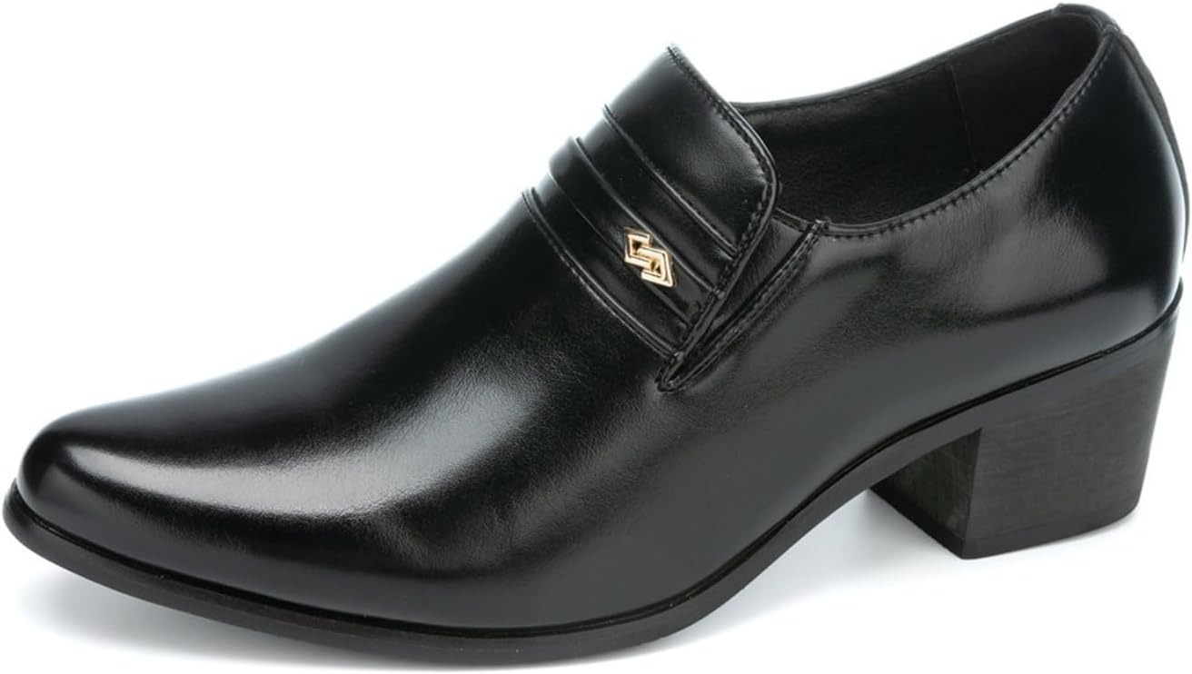 Мужские туфли на каблуке - формальная обувь без шнурков с эффектом увеличения роста, кожаные деловые туфли с заостренным носком для офиса и особых мероприятий Azttoztto, черный
Мужские туфли на каблуке - формальная обувь без шнурков с эффектом увеличения роста, кожаные деловые туфли с заостренным носком для офиса и особых мероприятий Azttoztto, черный