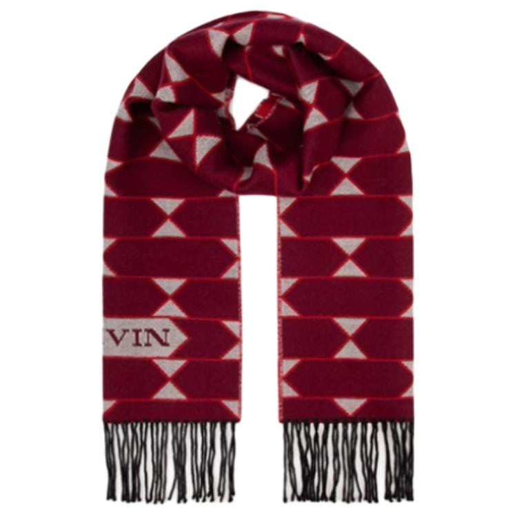 Lanvin Шерстяной вязаный шарф унисекс разноцветный, Light Beige/Red 
Lanvin Шерстяной вязаный шарф унисекс разноцветный, Light Beige/Red