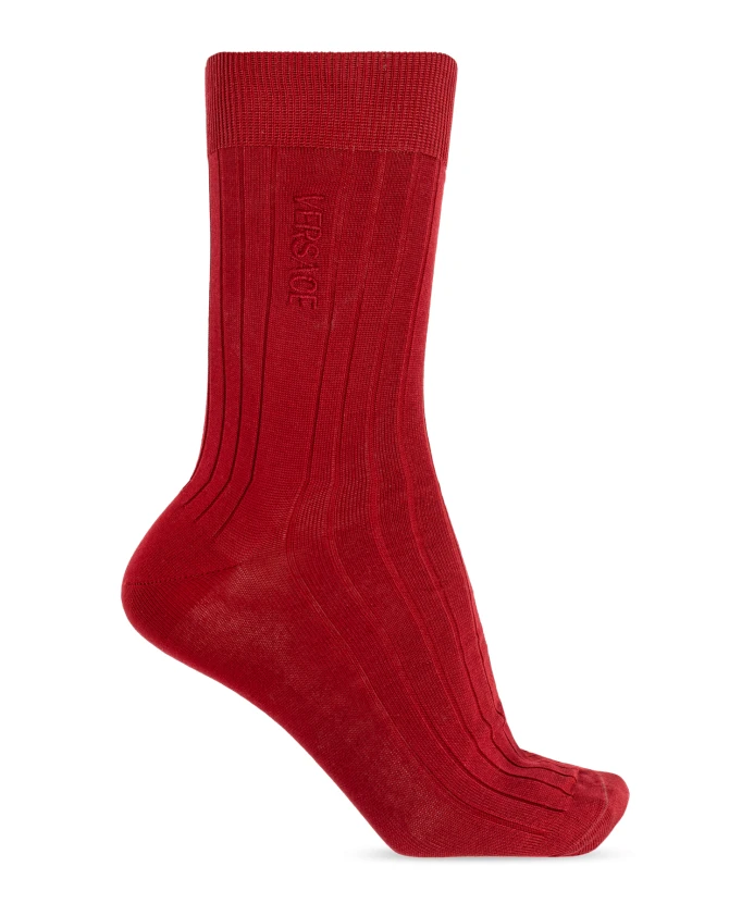 Носки с вышитым ребристым логотипом Versace, красный
Носки с вышитым ребристым логотипом Versace, красный