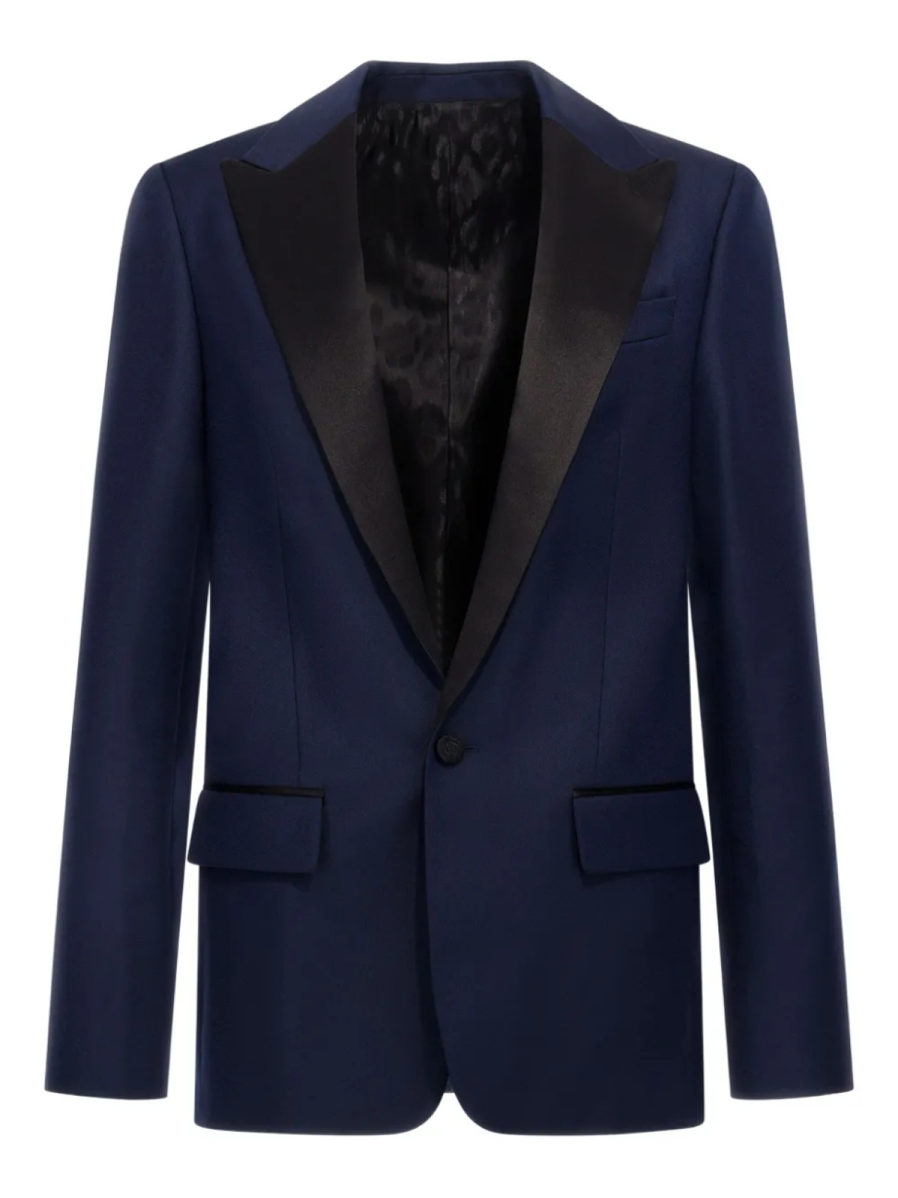 Roberto Cavalli пиджак с атласной окантовкой, синий 
Roberto Cavalli пиджак с атласной окантовкой, синий