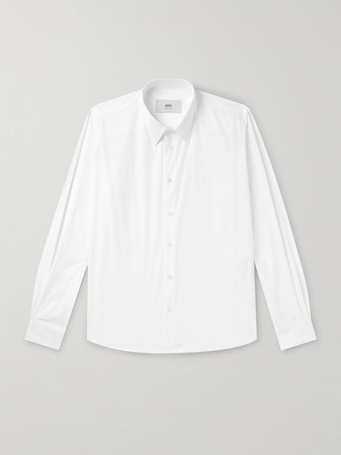 Рубашка из хлопкового поплина с вышитым логотипом AMI PARIS, белый
Рубашка из хлопкового поплина с вышитым логотипом AMI PARIS, белый