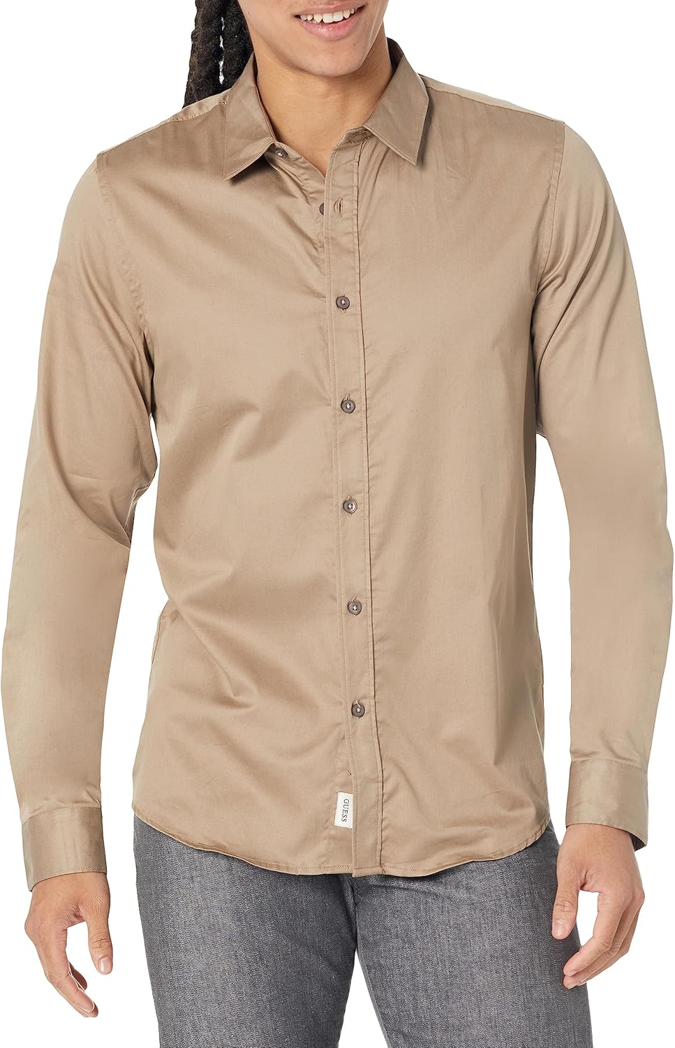 Мужская рубашка с длинным рукавом Luxe Stretch GUESS, Champagne
Мужская рубашка с длинным рукавом Luxe Stretch GUESS, Champagne