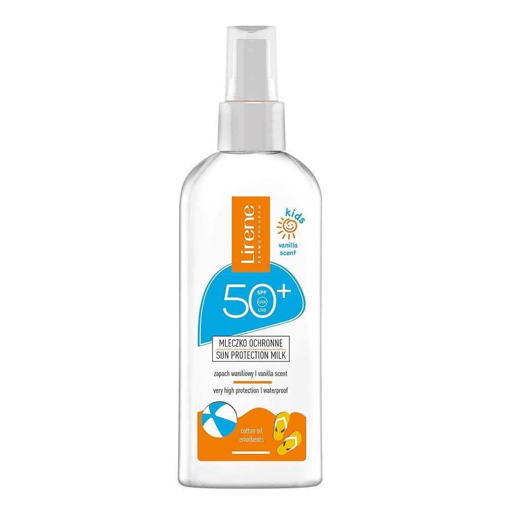 Sun Kids защитное молочко для детей с ароматом ванили SPF50+ 150мл Lirene
Sun Kids защитное молочко для детей с ароматом ванили SPF50+ 150мл Lirene